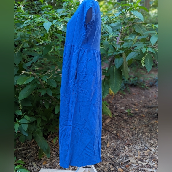 Sucrefas Navy Empire- Waist Short- Sleeve Line Dress, Size M - Picture 6 of 13